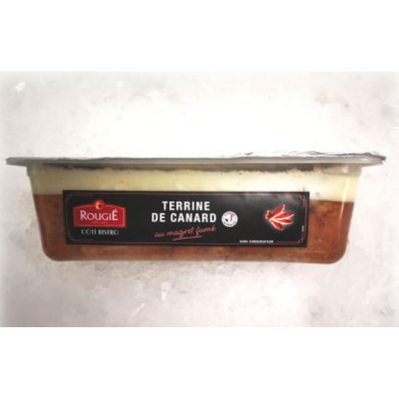 Terrine de canard au magret de canard fumé la pièce